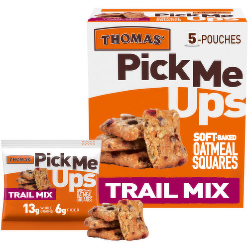 Thomas' Thomas' Pick Me Ups Trail Mix Oatmeal Squares, 5 pouches, 7 oz