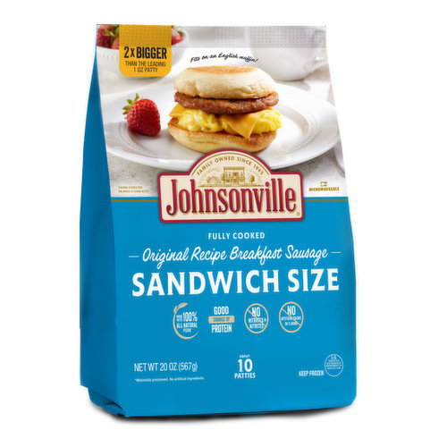 Johnsonville Pork Breakfast Sausage Patties, Original, 10 Patties