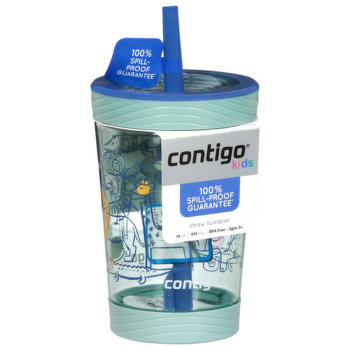 Spill Proof Tumbler with Straw