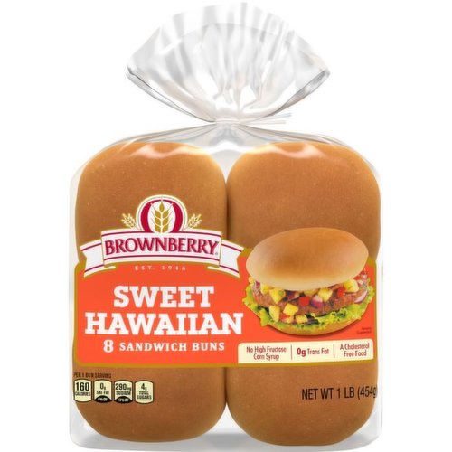 Brownberry Sweet Hawaiian Sandwich Buns 8 Count