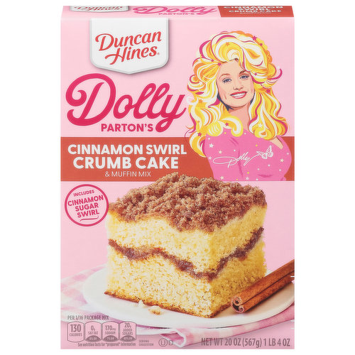 Duncan Hines Cake & Muffin Mix, Dolly Parton's, Cinnamon Swirl Crumb