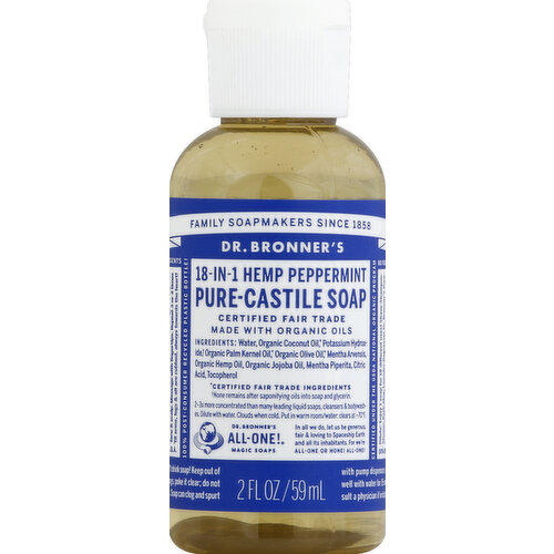 Dr. Bronner's Soap, Pure-Castile, 18-in-1 Hemp, Peppermint