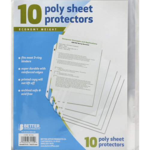 Acid-Free Archival 3 Ring Sheet Protector Pages