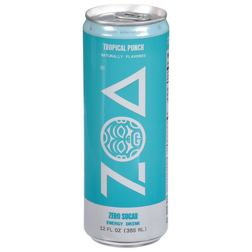 Zoa Energy Drink, Zero Sugar, Tropical Punch