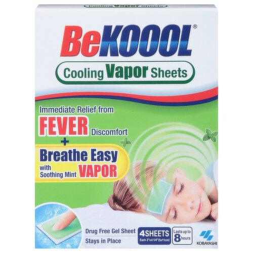 Be Koool Cooling Vapor Sheets, with Soothing Mint