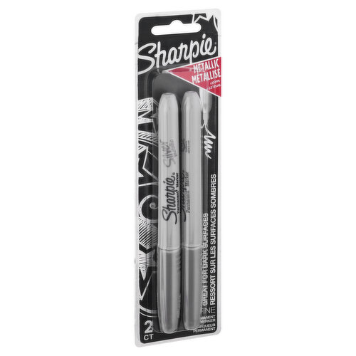 Sharpie Metallic Fine Point Permanent Marker, Silver - 4 pack