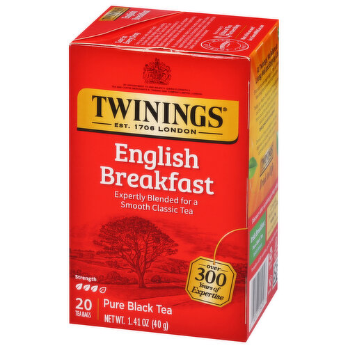 Twinings Black Tea, Pure, English Breakfast, Tea Bags