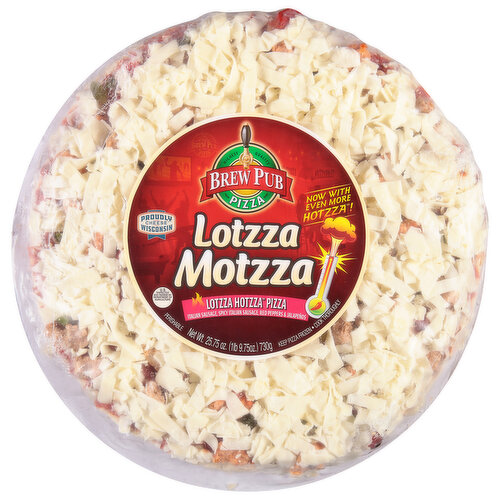 Italian sausage, spicy Italian sausage, red peppers & jalapenos. Highest quality pizza. Proudly Wisconsin cheese. Now with even more hotzza! U.S. inspected and passed by Department of Agriculture. www.bernatellos.com. To the Customer: Questions or comments? Retain label and plastic wrap, write to: Bernatello's Pizza Inc., Customer Service, Box 729, Maple Lake, MN 55358. Visit our website: www.bernatellos.com.