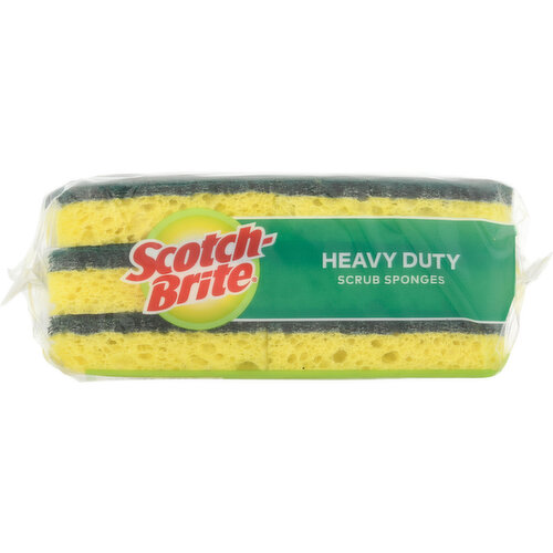 Scotch-Brite Heavy Duty Scrub Sponges, Sponges for Cleaning Kitchen and  Household, Heavy Duty Sponges Safe for Non-Coated Cookware, 6 Scrubbing