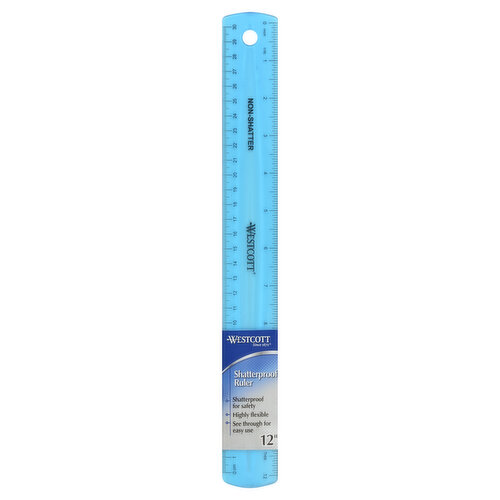 Westcott Ruler, Shatterproof, 12 Inch