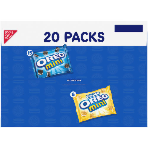 Oreo Mini Mix, Chocolate, Golden, 20 Packs - 20 pack, 1 oz packs