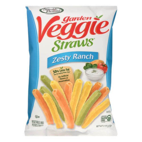 Sensible Portions Garden Veggie Straws Zesty Ranch Vegetable & Potato Snack