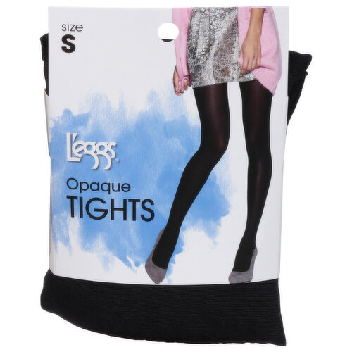 L'eggs Tights, Opaque, Black, Size S