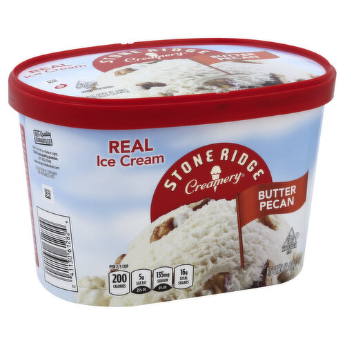 Stone Ridge Creamery Ice Cream, Real, Butter Pecan