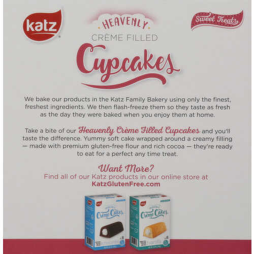 Katz Cupcakes, Creme Filled, Chocolate