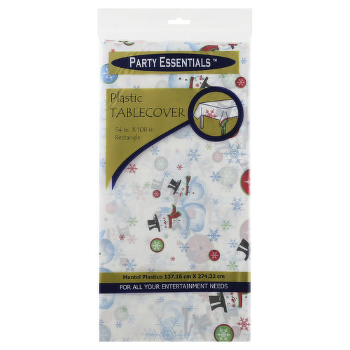 Party Essentials Tablecover, Plastic, Rectangle