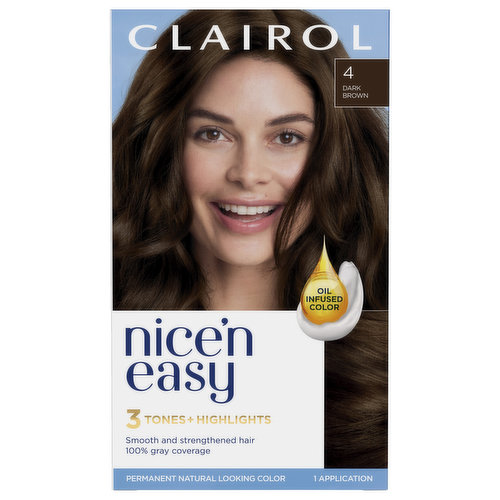 Clairol Hair Color, Permanent, Dark Brown 4