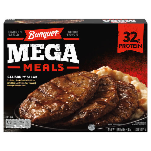 Banquet Mega Meals Mega Meals Salisbury Steak Frozen Dinner