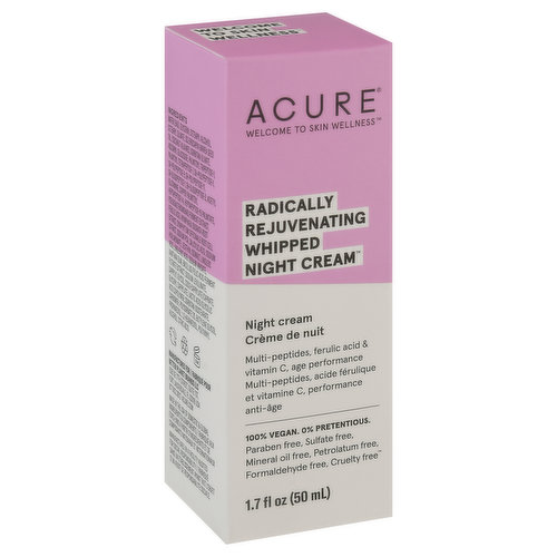 Acure Night Cream, Whipped, Rejuvenating, Radically