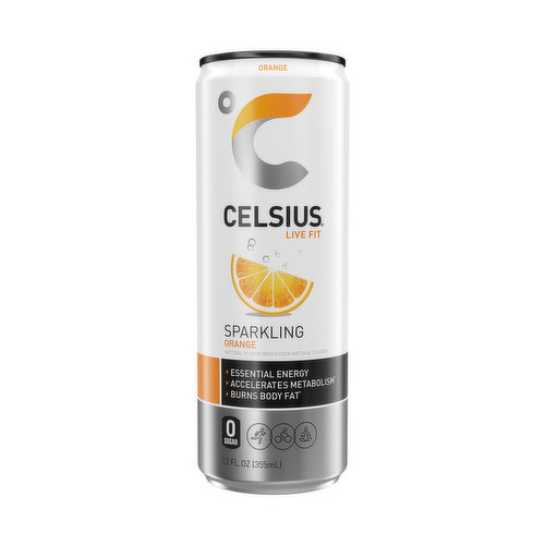 CELSIUS Sparkling Orange, Essential Energy Drink