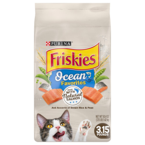 Friskies Ocean Favorites Dry Cat Food, Ocean Favorites With Natural Salmon