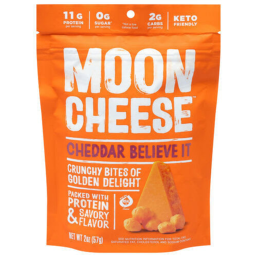 Moon Cheese Cheese Snack, Cheddar Believe It