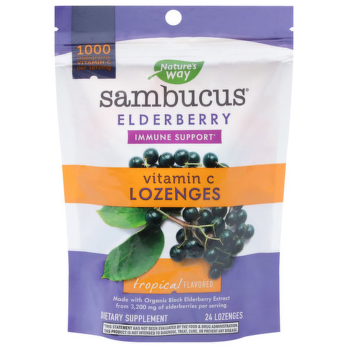 Nature's Way Sambucus Vitamin C, Tropical Flavored, Elderberry, Lozenges