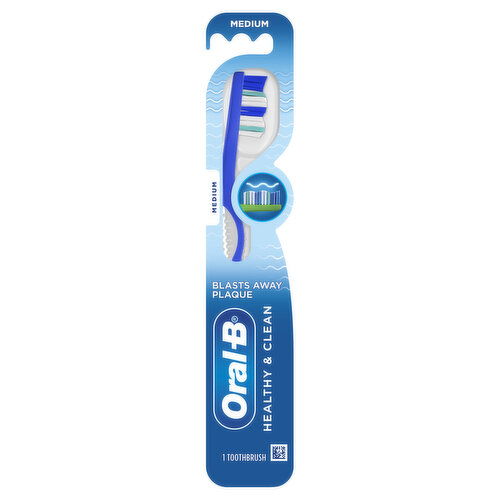 Oral-B Healthy Clean Healthy Clean Toothbrush, Blasts Away Plaque, Medium, 1 Count