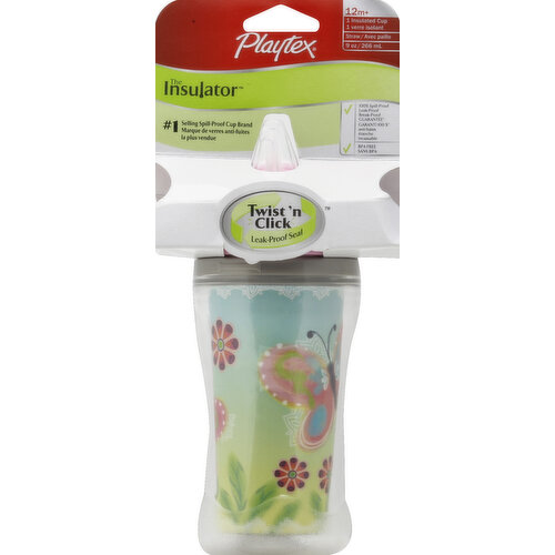 Playtex PlayTime 9 OZ Insulated Spill-Proof Cups, Assorted Colors