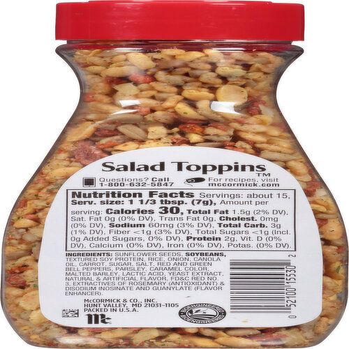 McCormick Salad Toppins Crunchy & Flavorful, 3.75 oz