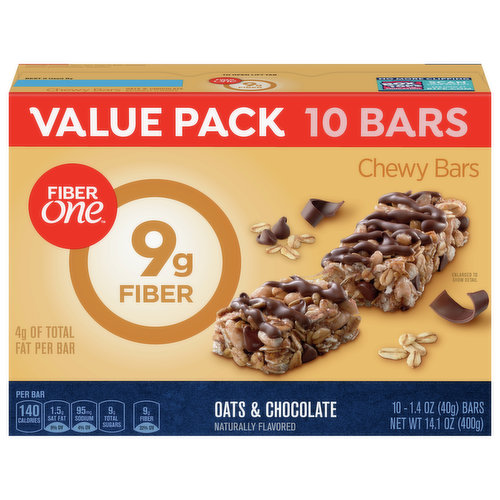 Fiber One Chewy Bars, Oats & Chocolate, Value Pack