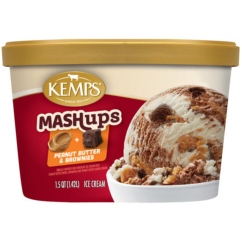 Kemps MashUps Peanut Butter & Brownies Ice Cream