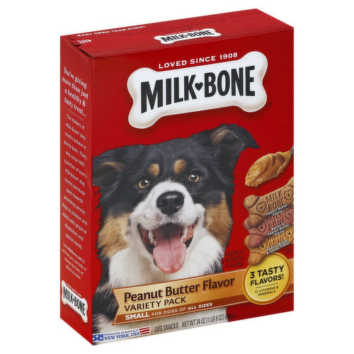 Milk-Bone Dog Snacks, Peanut Butter Flavor, Small, Variety Pack