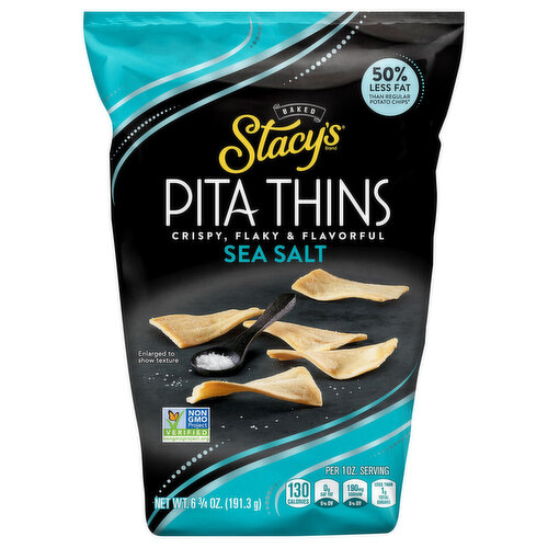 Stacy's Pita Thins, Sea Salt, Baked