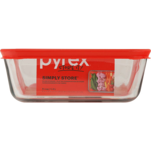 Pyrex® Storage Plus Glass Storage Container, Red, 14 Piece 