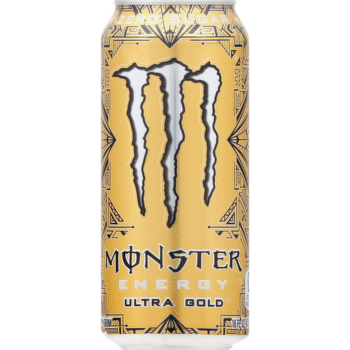 0 sugar per can. Zero sugar. Monster energy ultra gold is low in calories. Monster Energy Blend: Taurine, L-carnitine, caffeine, inositol. Caffeine from All Sources: 150 mg per can. L-carnitine. Taurine. According to ancient Greek legend the nectar of ambrosia gave immortality to all who drank it. Unfortunately this fruit of the gods is just a myth, but we were inspired to create Ultra Gold as close as we can get for mere mortals. With zero sugar, easy-drinking Ultra Gold has the heavenly fresh flavor of biting into perfectly ripened golden pineapple. While we can't promise immortality our Monsters Energy blend will help you stay focused and alert and ready for whatever life throws at you. Go for the Gold! Unleash the Ultra Beast! monsterenergy.com.