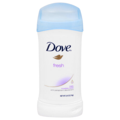 Dove Anti-Perspirant Deodorant, Fresh, Invisible Solid, 24h