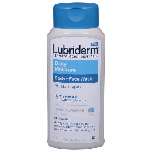 Lubriderm Body + Face Wash, Lightly Scented, Daily Moisture