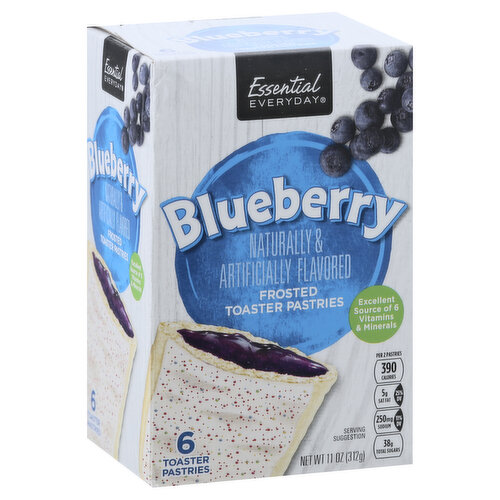 Naturally & artificially flavored. Per 2 Pastries: 390 calories; 5 g sat fat (25% DV); 250 mg sodium (11% DV); 38 g total sugars. Excellent source of 6 vitamins & minerals. Contains bioengineered food ingredients. Great products at a price you'll love - that's Essential Everyday. Our goal is to provide the products your family wants, at a substantial savings versus comparable brands. We're so confident that you'll love Essential Everyday, we stand behind our products with a 100% satisfaction guarantee. 100% Quality Guaranteed: Like it or let us make it right. That's our quality promise. essentialeveryday.com.