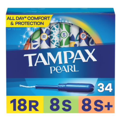 Tampax Pearl Tampax Pearl Tampons Trio Multipack, R/S/SP+ 34 Ct