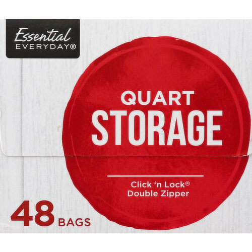 Essential Everyday Freezer Bags, Double Zipper, Quart