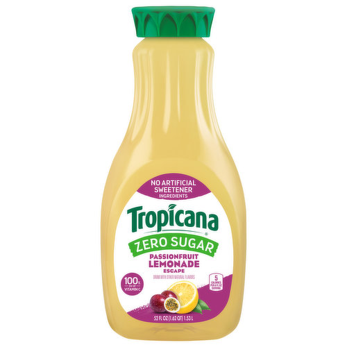 Tropicana Juice, Zero Sugar, Passionfruit Lemonade Escape