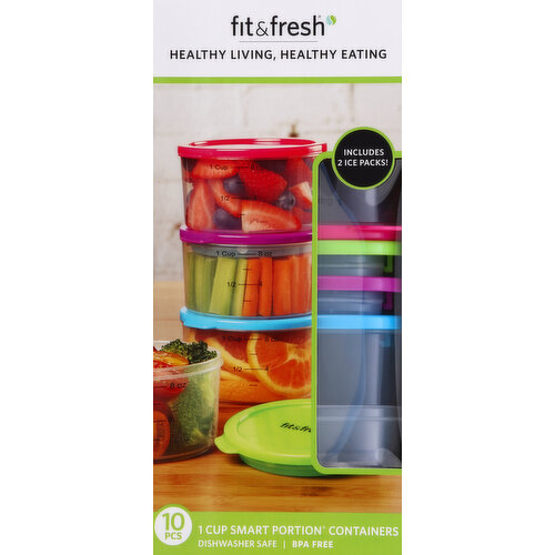 Fit & Fresh 2 Cup Smart Portion Containers 10 Pc