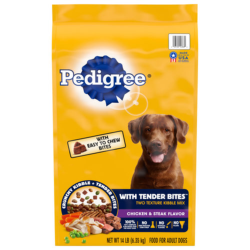 Pedigree Food for Dogs, Chicken & Steak Flavor, Adult