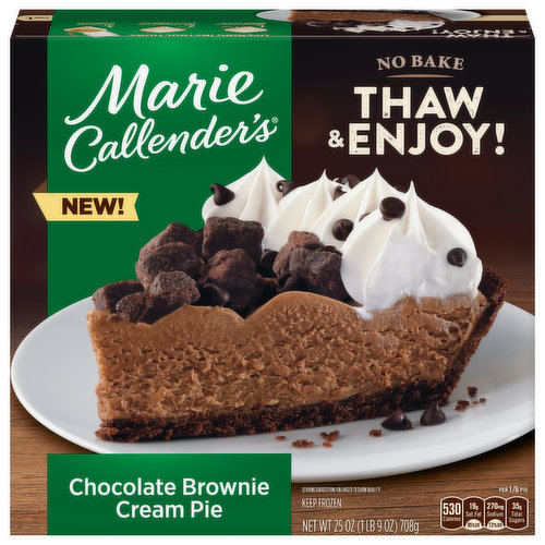 Marie Callender's Chocolate Brownie Cream Pie Frozen Dessert