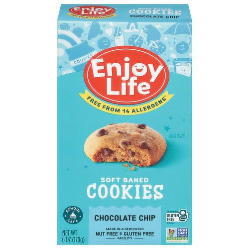 Enjoy Life Cookies, Chocolate Chip, Soft Baked