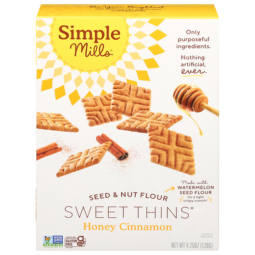 Simple Mills Sweet Thins, Seed & Nut Flour, Honey Cinnamon