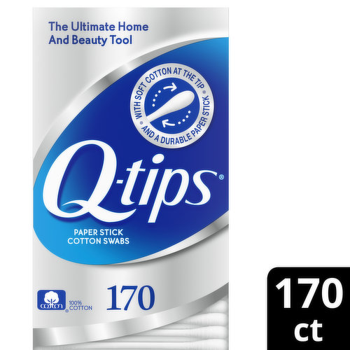  Q-TIps Cotton Swabs 170 Count (Pack of 3) : Beauty & Personal  Care