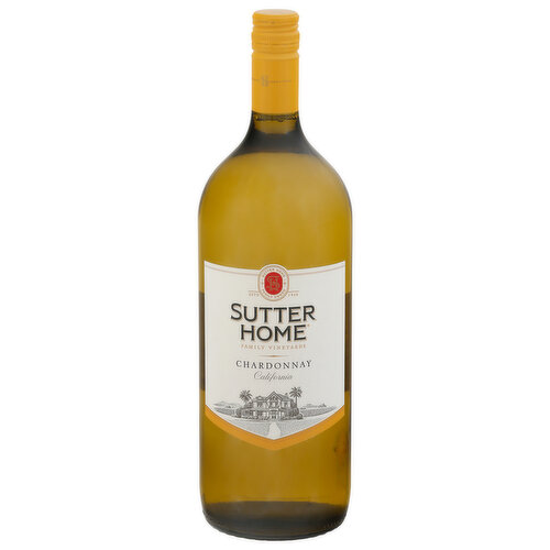 Family owned. Estd 1948. Family vineyards. At Sutter Home, we've been bringing people together since 1948. Join us in raising a glass with our elegant Chardonnay. Fresh pear and citrus aromas lead to rich, creamy peach and apple flavors, and a full, luxurious finish. Medium dry. Drink responsibly. Drive responsibly.