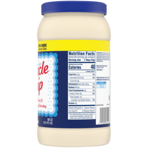 Miracle Whip Dressing with Olive Oil, 30 fl oz Jar